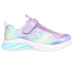 SKECHERS Bungee And Strap Sneaker W/ Multi Print  Sparkle Mesh Upper