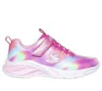 SKECHERS Bungee And Strap Sneaker W/ Multi Print  Sparkle Mesh Upper
