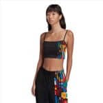 ADIDAS CROP TOP            BLACK/MULTCO