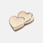 CROCS JIBBITZ  GOLD DOUBLE HEART