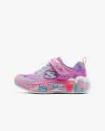 SKECHERS Lighted Satin Gore  Strap W/ Sparkle Mesh  Glitter Overlays