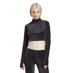 ADIDAS ORIGINALS VELVET CROP TOP     BLACK