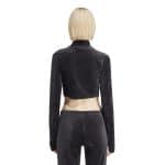 ADIDAS ORIGINALS VELVET CROP TOP     BLACK - Image 2