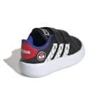 ADIDAS INFANTS GRAND COURT SPIDER- CBLACK/FTWWHT/SELUBL - Image 4