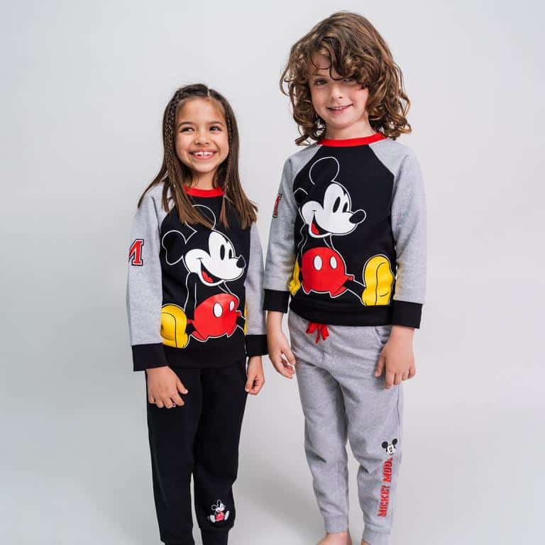2900000370-BLACK.jpg CERDA COTTON BRUSHED 3 PIECES MICKEY TRACKSUIT - Image 1