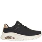 SKECHERS Durabuck with Metallic Heel Lace Up Fashion Sneaker