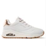 SKECHERS Durabuck with Metallic Heel Lace Up Fashion Sneaker