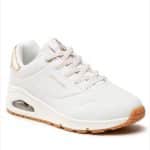 SKECHERS Durabuck with Metallic Heel Lace Up Fashion Sneaker - Image 2