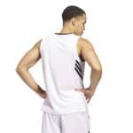 ADIDAS 3-STRIPES TANK      WHITE/BLACK - Image 2