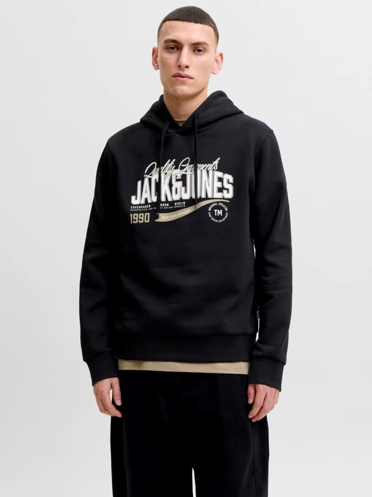 12299467-CN10.jpg JACKJONES JJELOGO SWEAT HOOD 2 COL AW26 SN - Image 1